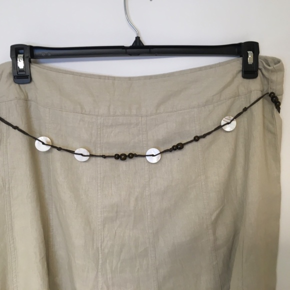 Dress Barn  linen skirt SZ 18 godet tan office casual office beachy - Picture 5 of 10